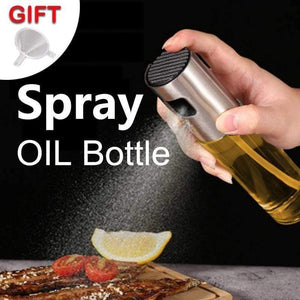 Stainless Steel Olive Oil Spray Bottle Oil Vinegar Spray Bottles Water Pump Gravy Boats Grill BBQ Sprayer BBQ Kitchen Tools