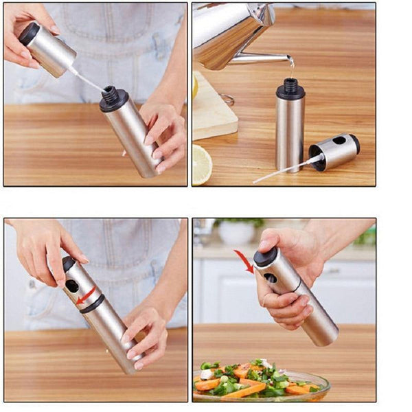 Stainless Steel Olive Pump Spray Bottle Oil Sprayer Oiler Pot BBQ Barbecue Cooking Tool Can Pot Cookware kitchen Tool