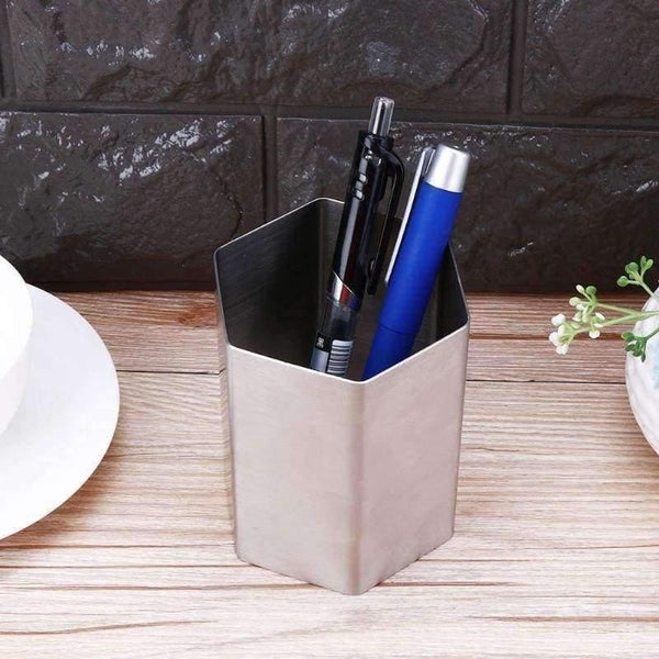 Planet Gates Stainless Steel Pen Holder Simple Metal Pencil Storage Container Stationery Papelaria Office Accessories Desk Organizer