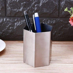 Planet Gates Stainless Steel Pen Holder Simple Metal Pencil Storage Container Stationery Papelaria Office Accessories Desk Organizer