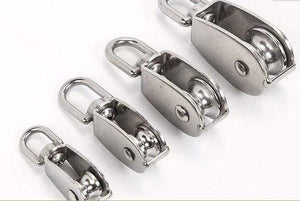 Planet Gates Stainless Steel Pulley M15/M20 M25 M32 M50 Single Wheel Swivel Lifting Rope Pulley Set  Lifting Wheel Tools Crank Pulley