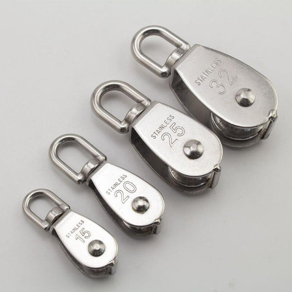 Planet Gates Stainless Steel Pulley M15/M20 M25 M32 M50 Single Wheel Swivel Lifting Rope Pulley Set  Lifting Wheel Tools Crank Pulley