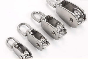 Planet Gates Stainless Steel Pulley M15/M20 M25 M32 M50 Single Wheel Swivel Lifting Rope Pulley Set  Lifting Wheel Tools Crank Pulley