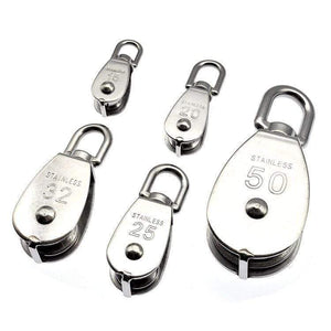 Planet Gates Stainless Steel Pulley M15/M20 M25 M32 M50 Single Wheel Swivel Lifting Rope Pulley Set  Lifting Wheel Tools Crank Pulley