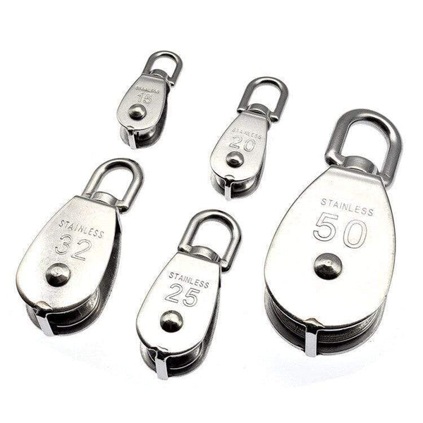 Planet Gates Stainless Steel Pulley M15/M20 M25 M32 M50 Single Wheel Swivel Lifting Rope Pulley Set  Lifting Wheel Tools Crank Pulley