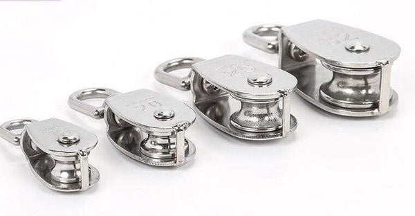 Planet Gates Stainless Steel Pulley M15/M20 M25 M32 M50 Single Wheel Swivel Lifting Rope Pulley Set  Lifting Wheel Tools Crank Pulley