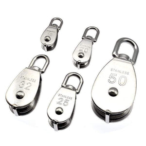 Planet Gates Stainless Steel Pulley M15/M20 M25 M32 M50 Single Wheel Swivel Lifting Rope Pulley Set  Lifting Wheel Tools Crank Pulley