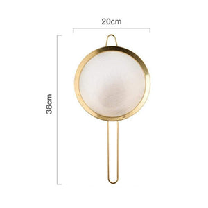 Stainless Steel Screen Mesh Strainer Kitchen Handheld Rose Gold Flour Sieve Cooking Oil Strainer colander Kitchen Accessories