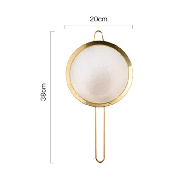 Stainless Steel Screen Mesh Strainer Kitchen Handheld Rose Gold Flour Sieve Cooking Oil Strainer colander Kitchen Accessories