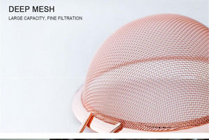 Stainless Steel Screen Mesh Strainer Kitchen Handheld Rose Gold Flour Sieve Cooking Oil Strainer colander Kitchen Accessories