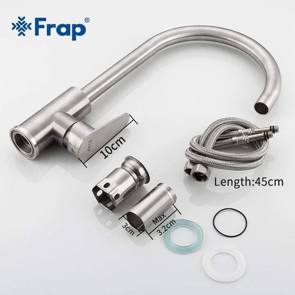 Planet Gates Stainless Steel Single Handle Single Hole Kitchen Faucet Mixers Sink Tap Kitchen Faucet Modern Hot And Cold Water F4048