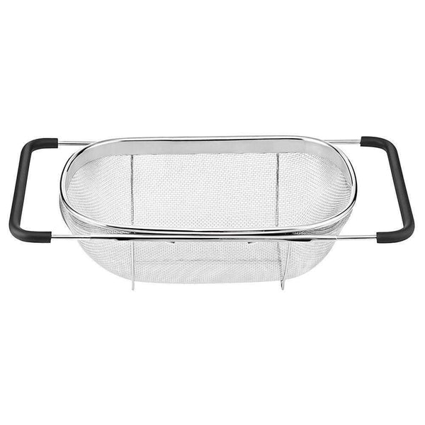 Stainless Steel Strainer Mesh Retractable Micro-Perforated Colander Draining Washing Rinsing For Fruits Vegetables Dishwasher