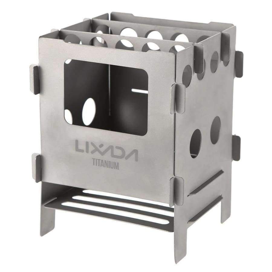 Planet Gates Stainless steel Titanium Wood Stove Lightweight Folding Wood Stove Outdoor Camping Stove Picnic Cooking Burners Backpacking Furnace