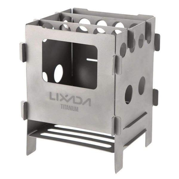 Planet Gates Stainless steel Titanium Wood Stove Lightweight Folding Wood Stove Outdoor Camping Stove Picnic Cooking Burners Backpacking Furnace