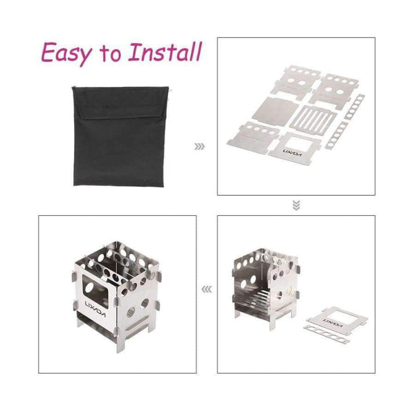 Planet Gates Stainless steel Titanium Wood Stove Lightweight Folding Wood Stove Outdoor Camping Stove Picnic Cooking Burners Backpacking Furnace