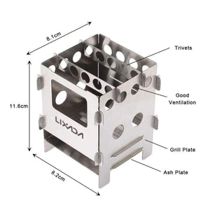 Planet Gates Stainless steel Titanium Wood Stove Lightweight Folding Wood Stove Outdoor Camping Stove Picnic Cooking Burners Backpacking Furnace