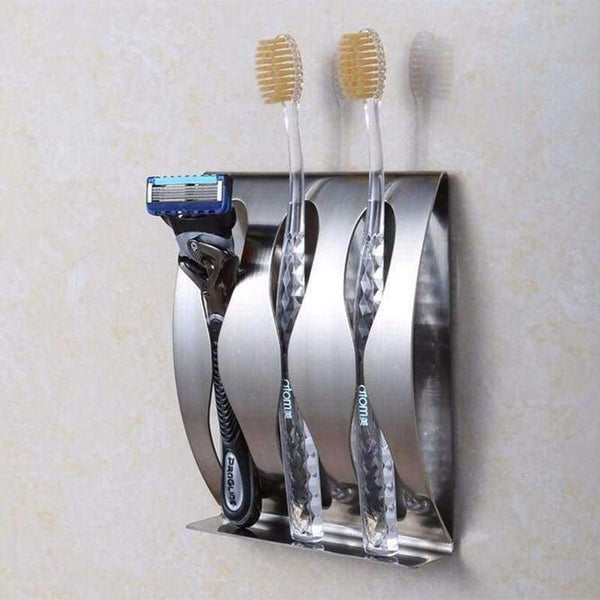 Planet Gates Stainless steel wall mount toothbrush holder 3 position Toothpaste Holders tooth brush Family sets bathroom accessories