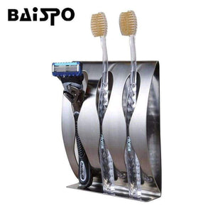 Planet Gates Stainless steel wall mount toothbrush holder 3 position Toothpaste Holders tooth brush Family sets bathroom accessories