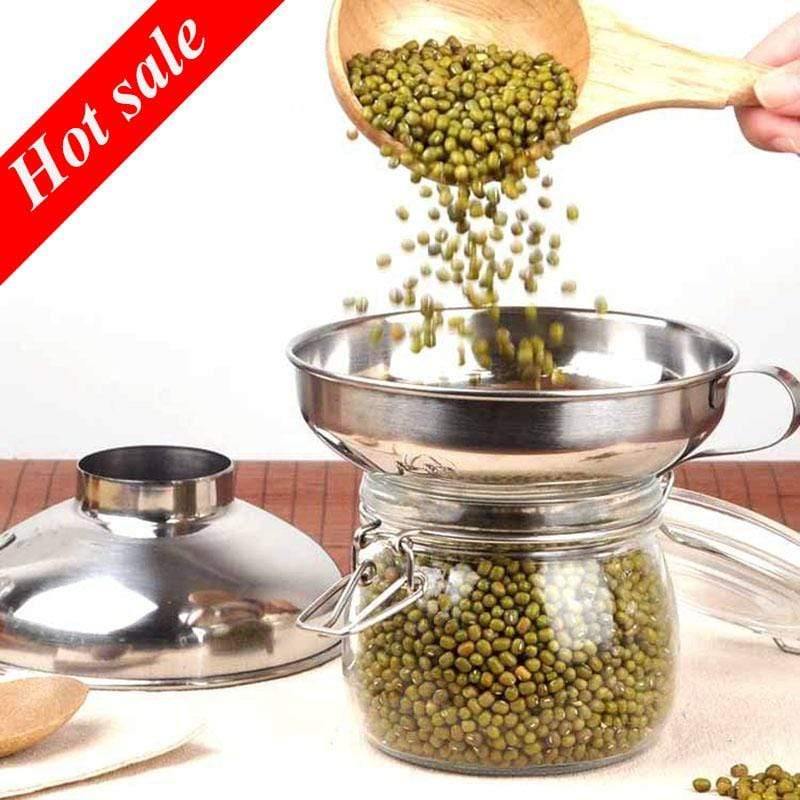 Stainless Steel Wide Mouth Funnel Canning Cup Hopper Filter Food Pickles Jam Funnel Kitchen Gadgets Cooking Tools for Home 2019