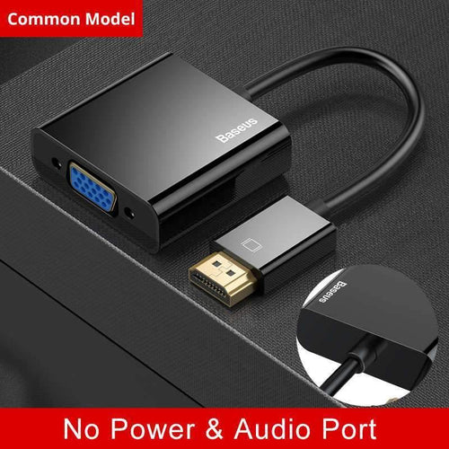 Baseus HDMI to VGA Adapter for Xiaomi Box 3 4 Male HDMI to Female VGA Adapter 1080P Converter with 3.5 Jack for TV PC Projector