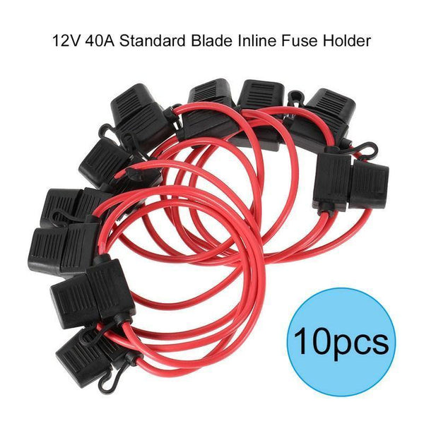 Planet Gates Standard Blade Fuse Holder Rubber Front/Rear Car Inline Fuse Holder Waterproof Proof Small Size 12V 40A Auto Replacement Parts
