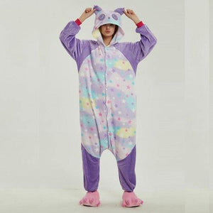 Planet Gates Star panda / S Animal Pajamas Flannel Winter Women Men Unicorn Stitch Panda Pikachu Onesie Sleep lounge Sleepwear