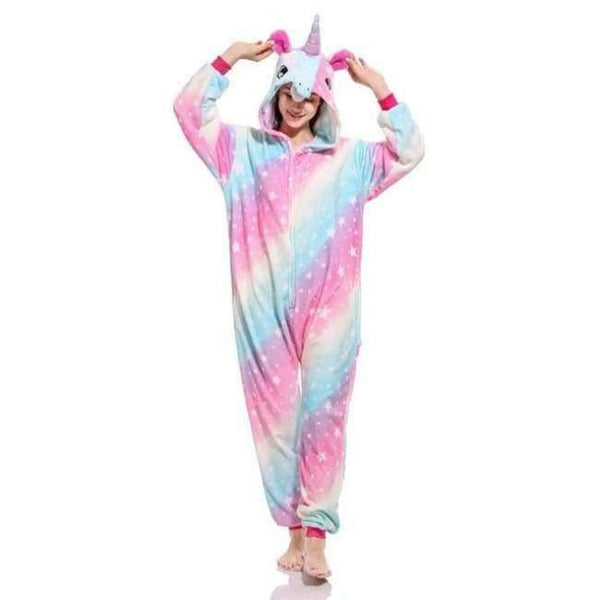 Planet Gates star sky unicorn / S Halloween Wholesale Animal Stitch Star Unicorn onesie Adult Unisex Cosplay Costume Women Pajamas Sleepwear Adult Winter