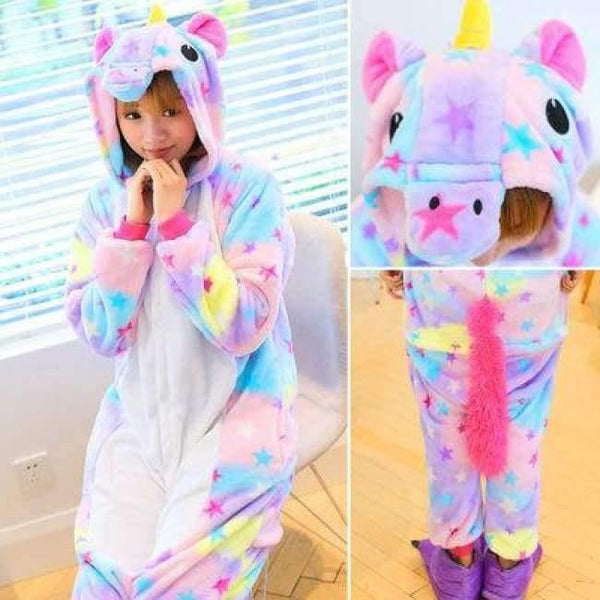 Planet Gates Star Tenma / S Adult/Kids Winter Woman whole Pajamas Animals Unicorn Costume  Fancy Animal Anime Cosplay One piece Jumpsuit Halloween Onesie