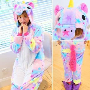 Planet Gates Star Tianma / S Animal Pajamas Flannel Winter Women Men Unicorn Stitch Panda Pikachu Onesie Sleep lounge Sleepwear