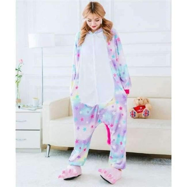 Planet Gates star unicorn / S Halloween Wholesale Animal Stitch Star Unicorn onesie Adult Unisex Cosplay Costume Women Pajamas Sleepwear Adult Winter