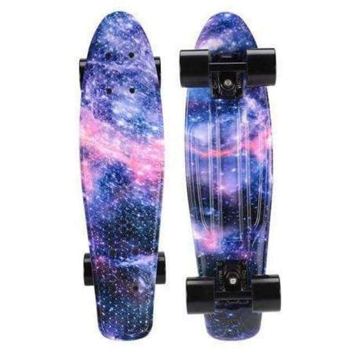 Planet Gates Starry / China 22" Cruiser Skateboard Mini Plastic Skate Board Retro Longboard Graphic Galaxy Starry Printed Skate
