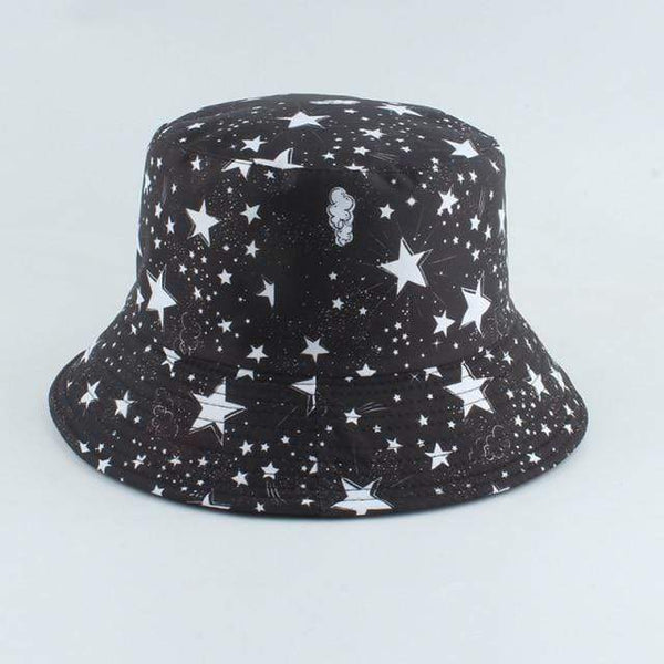 Planet Gates stars Fisherman Hat Reversible Harajuku Bucket Hats For Women Men Street Hip Hop Cap Rainbow Tie Dye Printed Fishing Hat