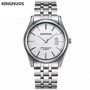 Planet Gates steel-2 Men Watch Fashion Male Date Calendar Clock Sports Watchband Waterproof Man Quartz Wrist Watches KINGNUOS