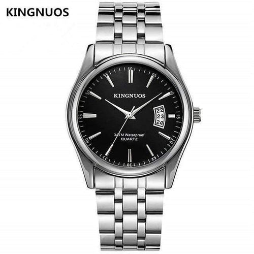 Planet Gates steel-4 Men Watch Fashion Male Date Calendar Clock Sports Watchband Waterproof Man Quartz Wrist Watches KINGNUOS