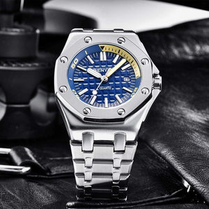 Planet Gates Steel Silver Black Men Watches Male Top Brand Luxury Quartz Watch Men Casual Waterproof Sports WristWatch Relogio Masculino Box
