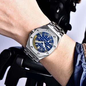 Planet Gates Steel Silver Black Men Watches Male Top Brand Luxury Quartz Watch Men Casual Waterproof Sports WristWatch Relogio Masculino Box