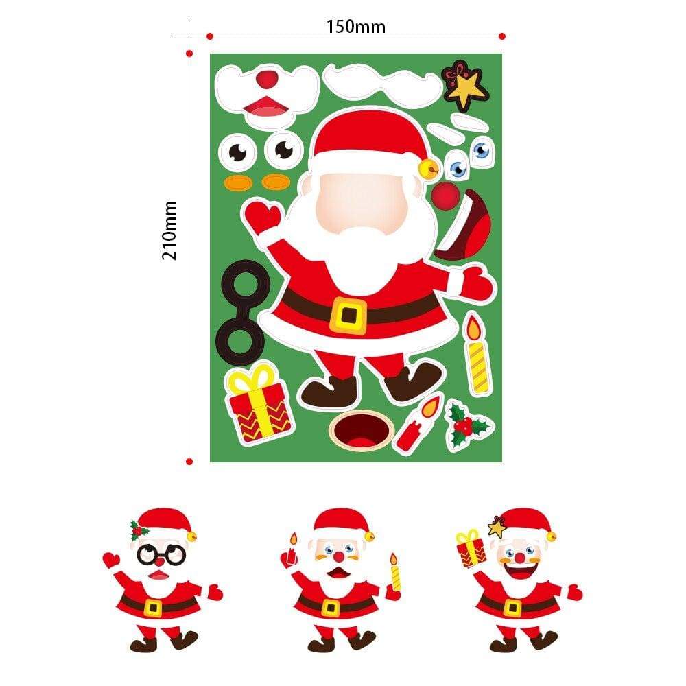 Planet Gates Stickers Puzzle Games Kids DIY Make-a-Face Santa Claus Snowman Elk Dressing Puzzles Children Education Toy Games Self-stick