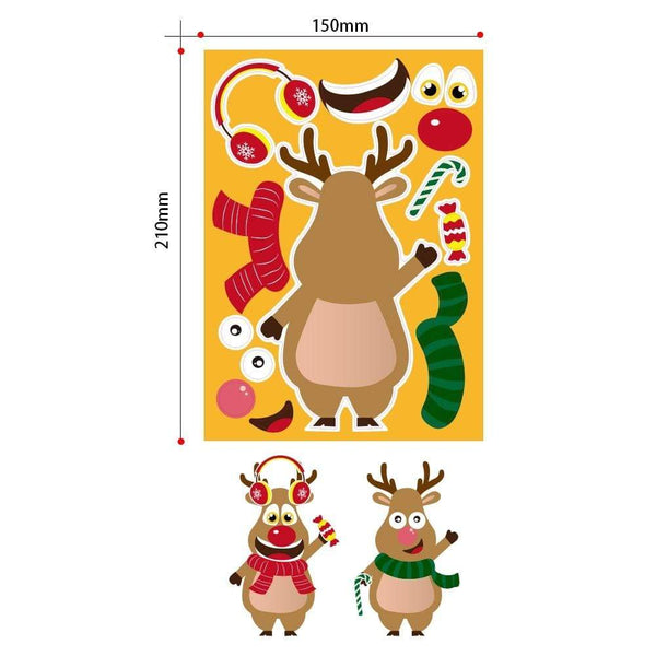 Planet Gates Stickers Puzzle Games Kids DIY Make-a-Face Santa Claus Snowman Elk Dressing Puzzles Children Education Toy Games Self-stick