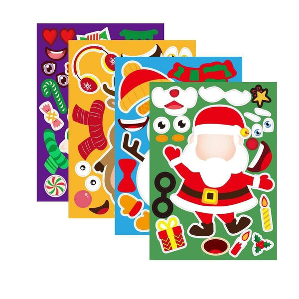 Planet Gates Stickers Puzzle Games Kids DIY Make-a-Face Santa Claus Snowman Elk Dressing Puzzles Children Education Toy Games Self-stick