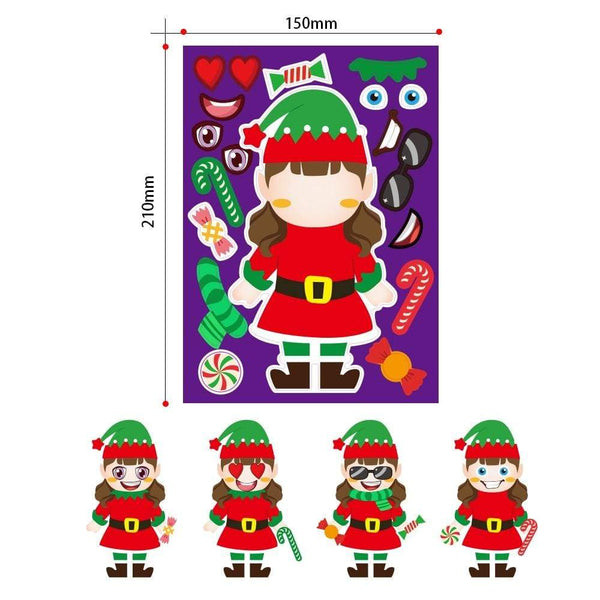 Planet Gates Stickers Puzzle Games Kids DIY Make-a-Face Santa Claus Snowman Elk Dressing Puzzles Children Education Toy Games Self-stick