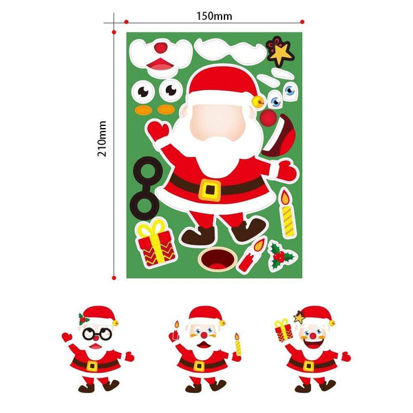 Planet Gates Stickers Puzzle Games Kids DIY Make-a-Face Santa Claus Snowman Elk Dressing Puzzles Children Education Toy Games Self-stick