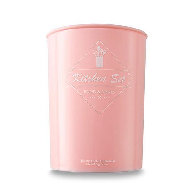 Planet Gates Storage Box Pink 9/10/12pcs Cooking Tools Set Premium Silicone Kitchen Cooking Utensils Set With Storage Box Turner Tongs Spatula Soup Spoon