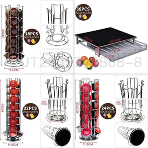 Planet Gates Storage Dolce Gusto Nespresso Capsule Holder Stainless Steel Display Capsule Rack Stand Kitchen Table Metal Shelf Free Shipping