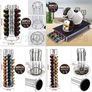 Planet Gates Storage Dolce Gusto Nespresso Capsule Holder Stainless Steel Display Capsule Rack Stand Kitchen Table Metal Shelf Free Shipping
