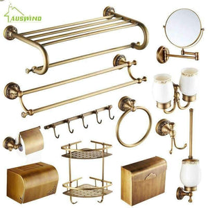 Planet Gates storage shelf European Bronze Brushed Bathroom Accessories Solid Brass Carved Bathroom Product Antique Brass Carved Bathroom Hardware Sets