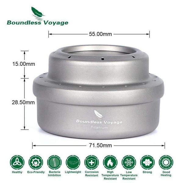 Planet Gates Stove Outdoor Camping Picnic Titanium Alcohol Stove Mini Alcohol Cooker Ti1512B