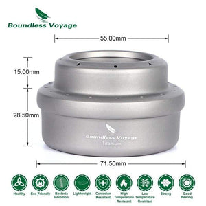 Planet Gates Stove Outdoor Camping Picnic Titanium Alcohol Stove Mini Alcohol Cooker Ti1512B
