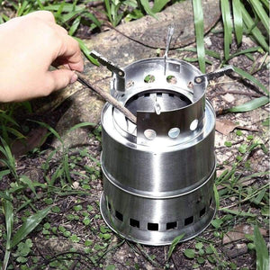 Planet Gates Stove Portable Stainless Steel Wood Burning Stove camping equipment for Outdoor Backpacking Hiking Traveling Picnic BBQ