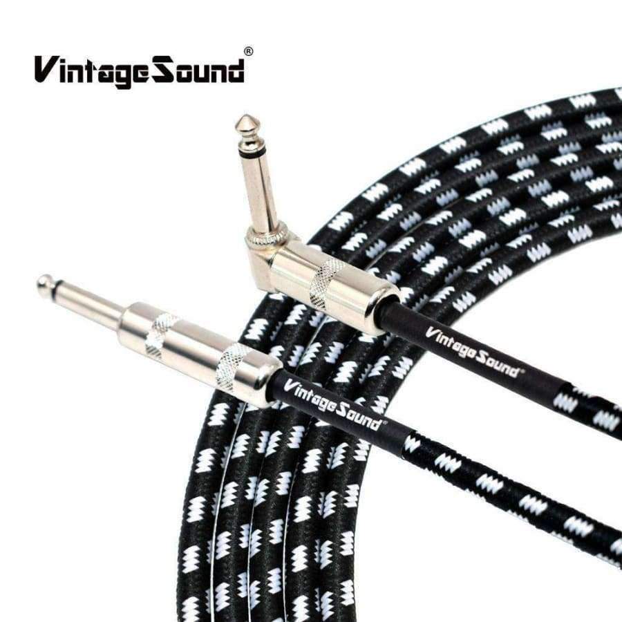 Electric Guitar Audio Cable 6M/20 Feet 3 Meters/10Feet Bass Musical Instrument Cable Jack Cord 1/4 Inch Straight To Angle Plug