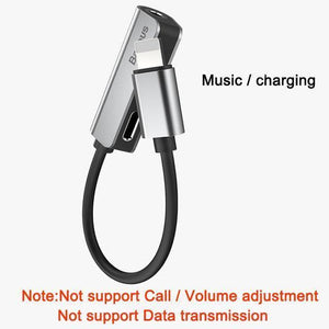 Planet Gates Straight Silver Baseus Aux Audio For Lightning to 3.5mm Jack Connector Earphone Headphone OTG Adapter For iPhone Xs Max Xr X 8 7 Plus Splitter